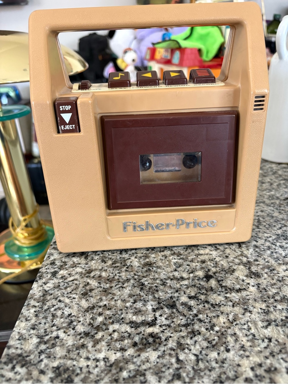 Fisher-Price Beige Portable Cassette Player with Brown Door